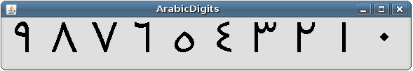 ArabicDigits示例输出显示从0到9的阿拉伯数字