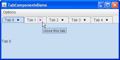 TabComponentsDemo的屏幕截图