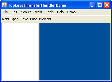 TopLevelTransferHandlerDemo演示程序的快照。