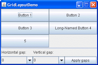 GridLayoutDemo的快照